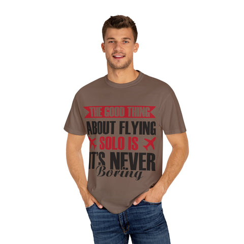 Funny Flying Solo T-Shirt for Travelers & Aviation Lovers