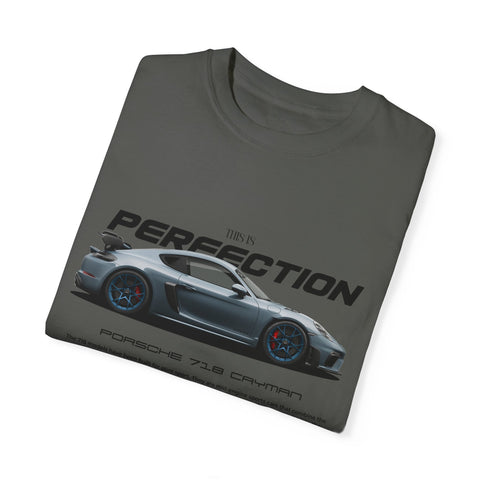 Unisex Garment-Dyed T-Shirt - 'This is Perfection' Porsche 718 Cayman Tee