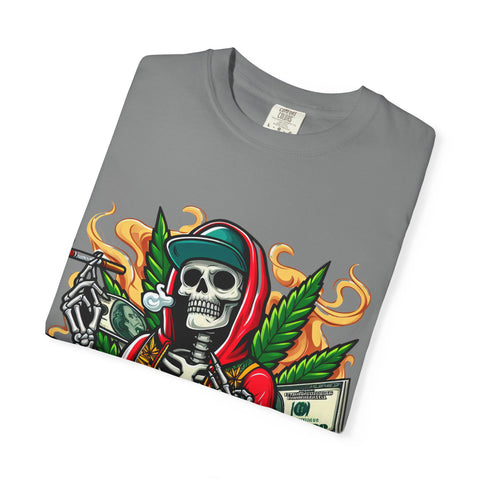 High AF Unisex Garment-Dyed T-Shirt – Bold Skeleton Design for Chill Vibes