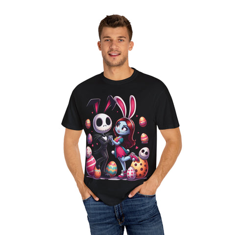Easter-Themed Unisex T-Shirt with Bunny & Skeleton Print