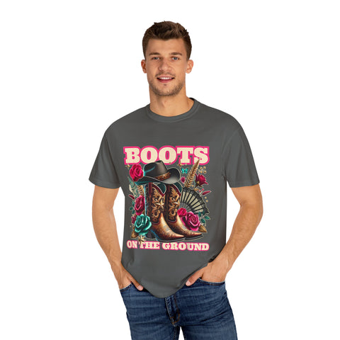 Western Style Graphic Tee - "Boots on the Ground"