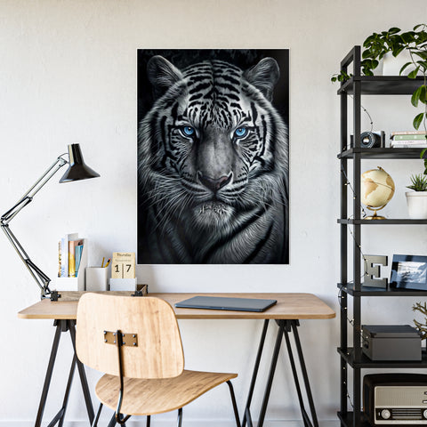 Majestic White Tiger Gloss Poster - Stunning Wall Art for Animal Lovers