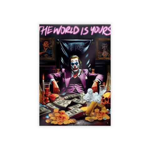 Vibrant Joker Gloss Poster - 'The World Is Yours' Wall Art