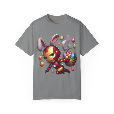 Easter Bunny Iron Man T-Shirt - Unisex Garment-Dyed Tee