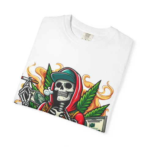 High AF Unisex Garment-Dyed T-Shirt – Bold Skeleton Design for Chill Vibes