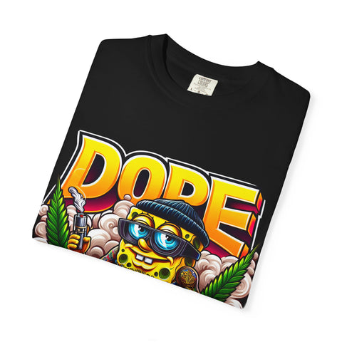 Unisex Garment-Dyed T-Shirt - Cool Cartoon ‘DOPE’ Design
