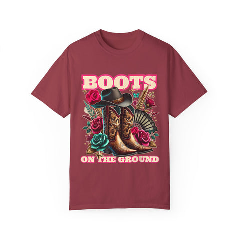 Western Style Graphic Tee - "Boots on the Ground"