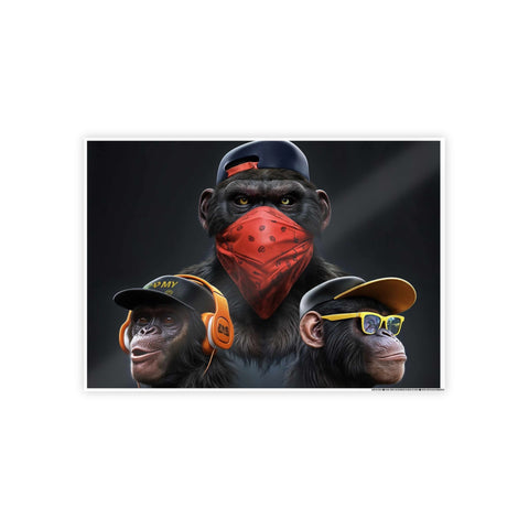 Cool Gorilla Art Print - Glossy Poster for Trendy Home Décor