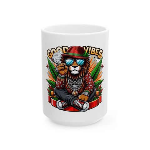 Good Vibes Lion Ceramic Mug - 11oz & 15oz
