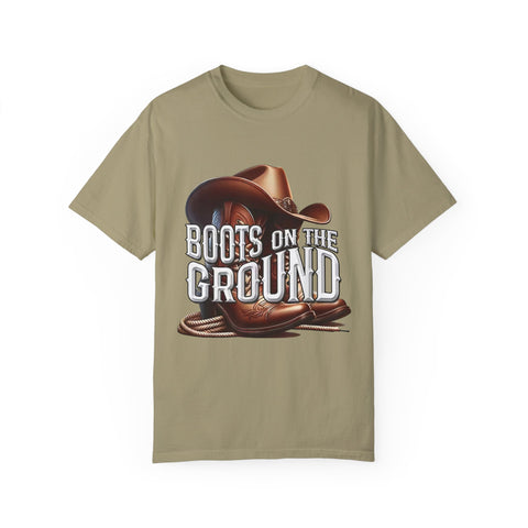 Unisex Garment-Dyed T-Shirt - 'Boots on the Ground' Country Lifestyle Tee