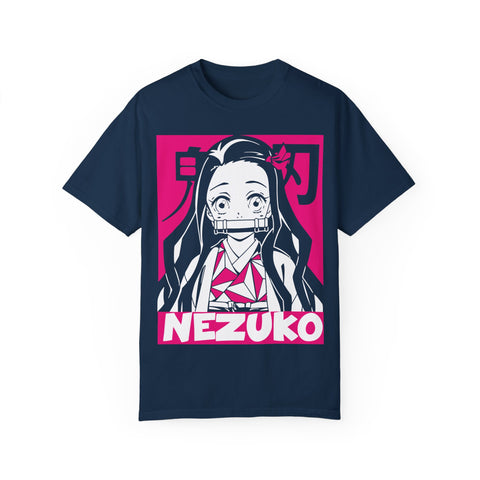 Nezuko Anime T-Shirt - Unisex Garment-Dyed Tee for Fans
