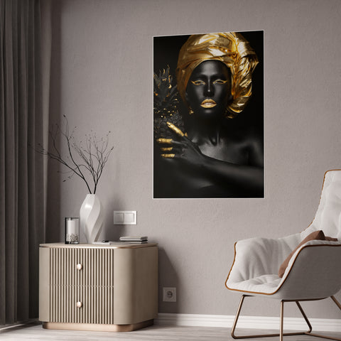 Elegant Black and Gold Art Poster - Gloss Finish | Modern Home Decor