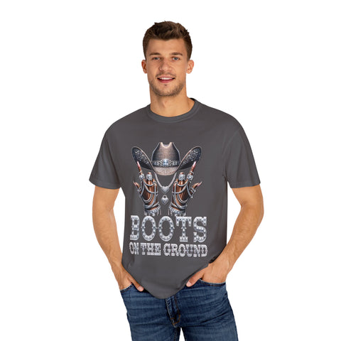 Country-Inspired Unisex T-Shirt - 'Boots on the Ground' Design