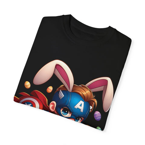 Easter Bunny Captain T-Shirt - Fun Unisex Garment-Dyed Tee