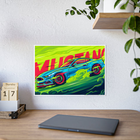 Vibrant Mustang Gloss Poster - Perfect for Car Lovers & Home Decor