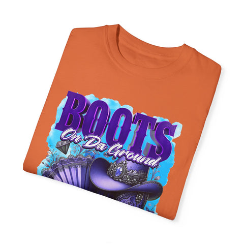 Unisex Garment-Dyed T-Shirt - "Boots On Da Ground" Graphic Tee