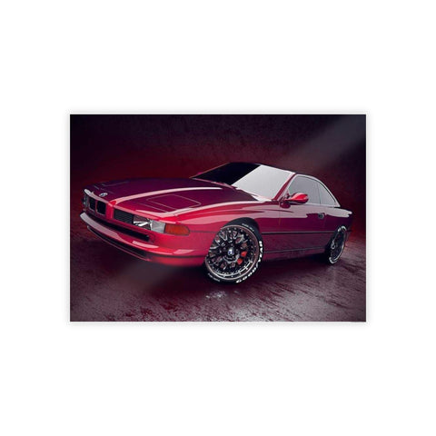 Glossy Car Art Poster - Sleek Red Sports Car Decor for Auto Enthusiasts