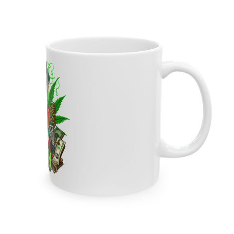 Stylish High Vibe Ceramic Mug - Skeleton Design (11oz & 15oz) for Coffee Lovers