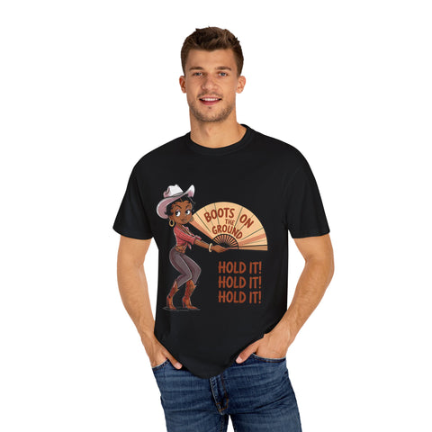 Boots on the Ground Unisex T-Shirt - Rustic Cowboy Vibe, Perfect for Festivals and Casual Outings