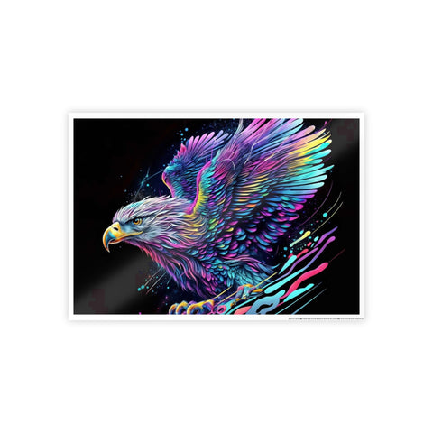 Vibrant Eagle Gloss Poster - Colorful Wall Art for Nature Lovers
