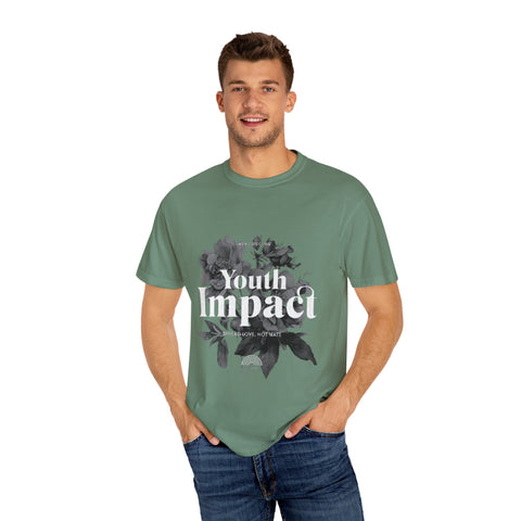 Youth Impact Unisex Garment-Dyed T-Shirt – Vibrant Floral Graphic Tee