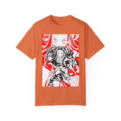 Anime-Inspired Unisex Garment-Dyed T-Shirt - Bold Character Design