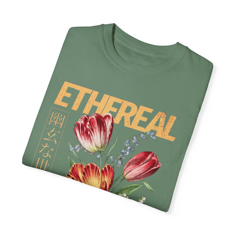 Ethereal Floral Unisex Garment-Dyed T-Shirt