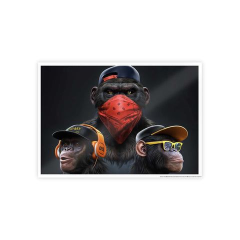 Cool Gorilla Art Print - Glossy Poster for Trendy Home Décor