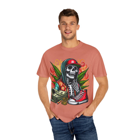 Chill Vibes Skull Graphic T-Shirt – Unisex Garment-Dyed Tee