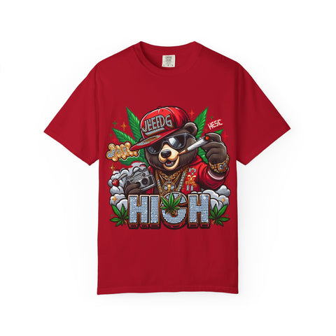 Hip Hop Bear Graphic T-Shirt - Unisex Cool Streetwear for Cannabis Lovers