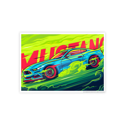 Vibrant Mustang Gloss Poster - Perfect for Car Lovers & Home Decor