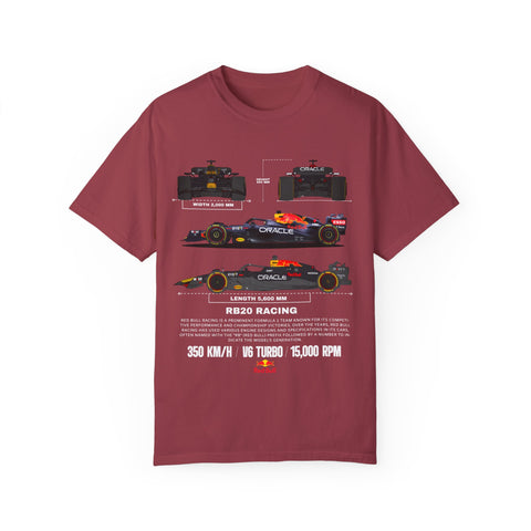 RB20 Racing Unisex Garment-Dyed T-shirt - Perfect for F1 Fans