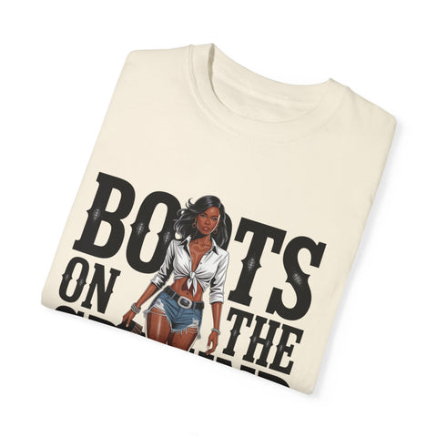 Unisex Garment-Dyed T-shirt - 'Boots on the Ground' Graphic Tee