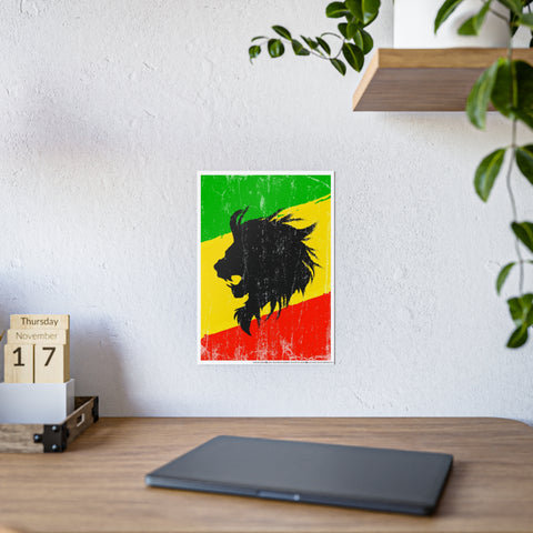 Rasta Lion Art Print - Glossy Poster for Home Decor