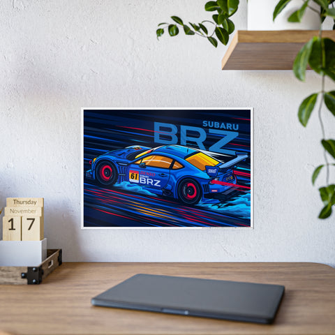 Subaru BRZ Gloss Poster - Colorful Racing Art for Car Enthusiasts