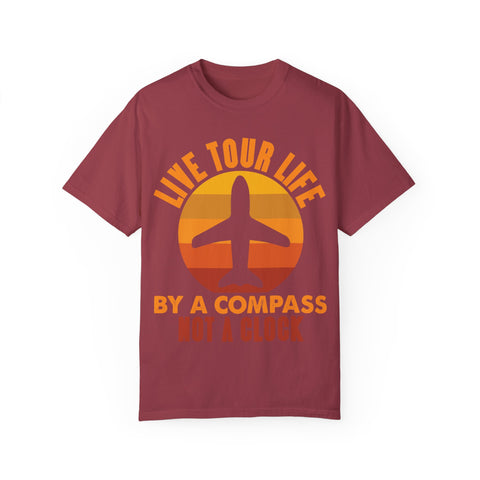Live Tour Life T-Shirt - Unisex Garment-Dyed Tee for Travel Enthusiasts