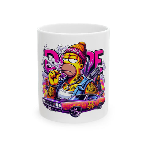 Dope Cartoon Mug - 11oz & 15oz Retro Vibe Coffee Cup for Unique Drinkware Lovers