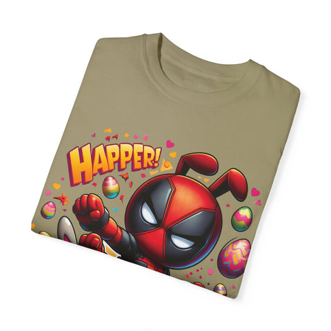 Funny Deadpool Easter T-Shirt - Unisex Garment-Dyed Tee for Comic Fans