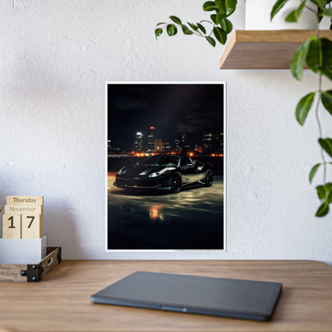 Sleek Cityscape Car Gloss Poster - Wall Art Decor for Auto Enthusiasts