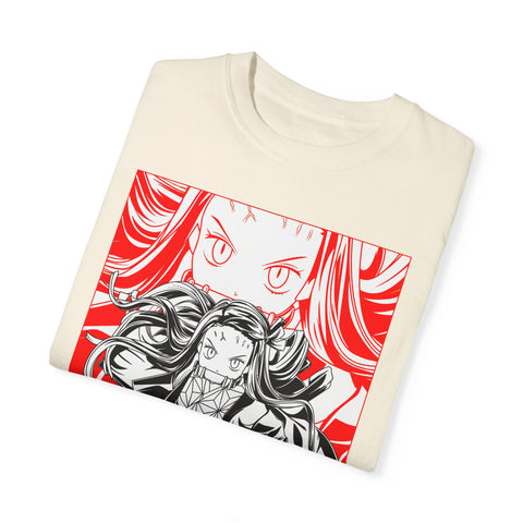 Anime-Inspired Unisex Garment-Dyed T-Shirt - Bold Character Design