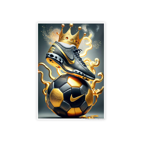 Sporty Crowned Soccer Gloss Poster - Perfect for Sports Fans