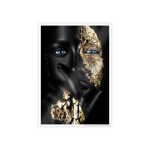 Elegant Gloss Art Poster - Black and Gold Face Design