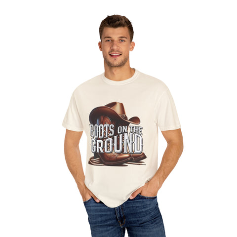 Unisex Garment-Dyed T-Shirt - 'Boots on the Ground' Country Lifestyle Tee