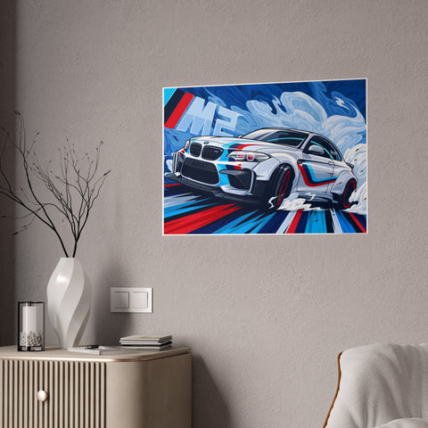 BMW M2 Glossy Poster - Vibrant Car Art for Auto Enthusiasts