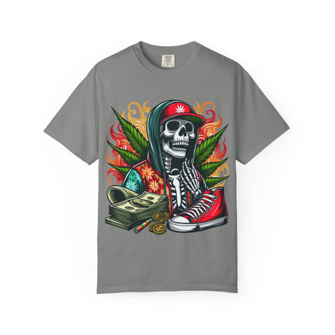 Chill Vibes Skull Graphic T-Shirt – Unisex Garment-Dyed Tee