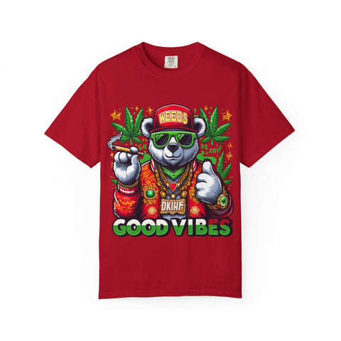 Good Vibes Panda T-Shirt - Unisex Garment-Dyed Tee for Chill Days