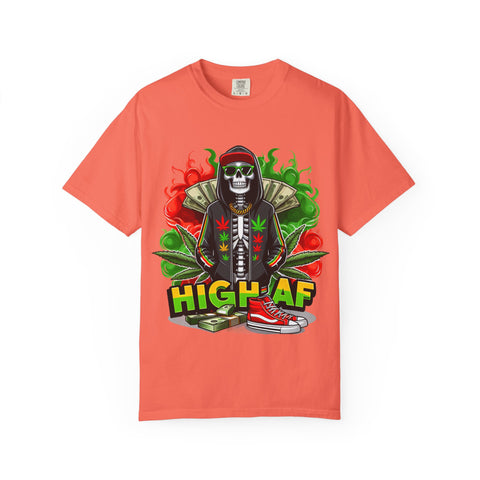 High AF Unisex Garment-Dyed T-Shirt - Fun & Edgy Style for Cannabis Enthusiasts