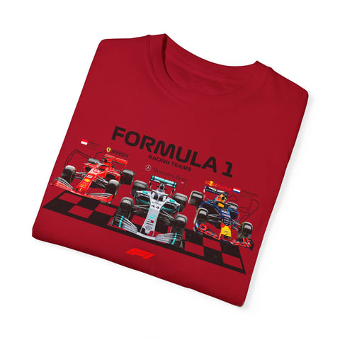 Formula 1 Racing Unisex Garment-Dyed T-shirt - Perfect for Fans and Race Day