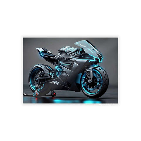 High-Gloss Motorcycle Art Print - Futuristic Wall Decor for Auto Enthusiasts