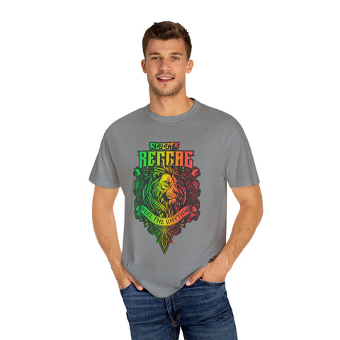 Unisex Garment-Dyed Reggae T-Shirt - Feel the Rhythm Graphic Tee for Music Lovers